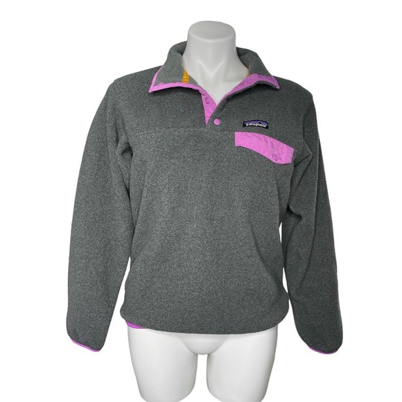 Patagonia Tops - Patagonia Synchilla fleece pullover sweater sweatshirt jacket gray purple